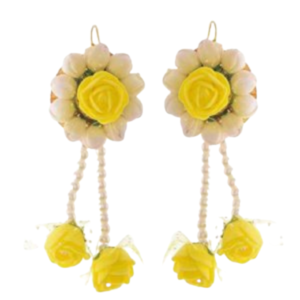 Yellow Floral Earrings for Wedding Functions