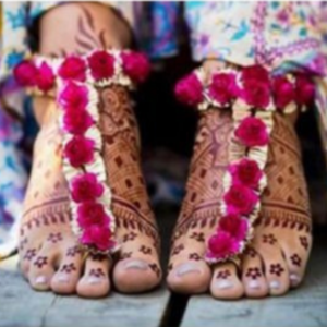 Flower Design Jewellery Anklet for Haldi Mehndi for Girls