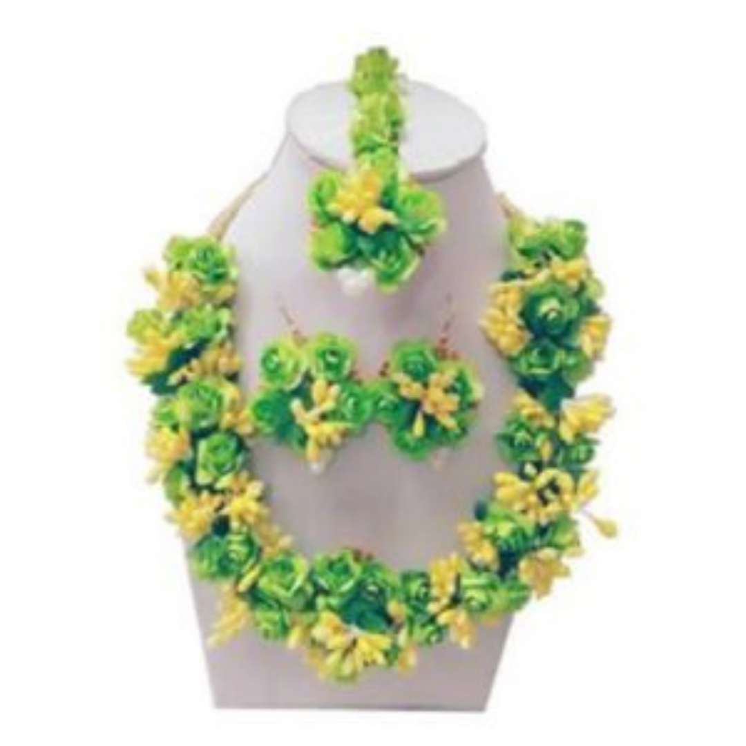 Green flower jewellery deals set