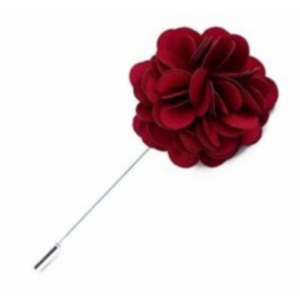 Classic red flower lapel pin